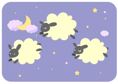 Uyuyan üç koyun tasviri