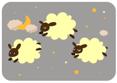 Uyuyan üç koyun tasviri