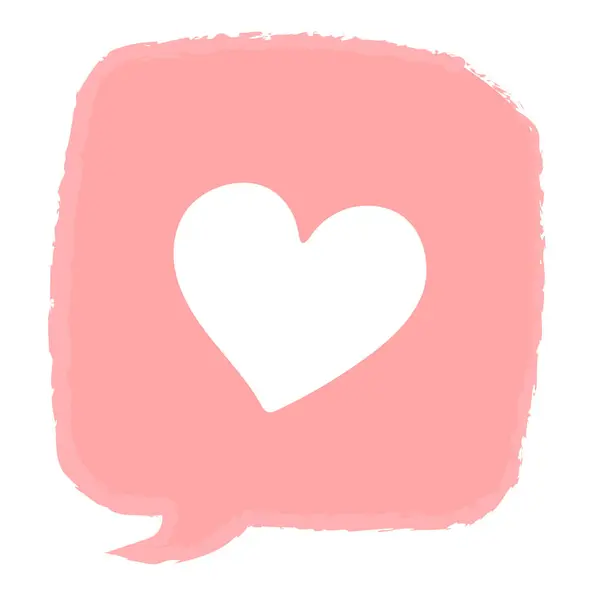 Simge malzemesi gibi basit kalp konuşma balonu