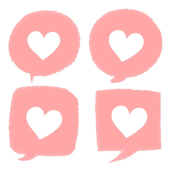 Simge malzemesi gibi basit kalp konuşma balonu