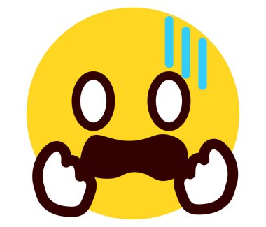 Şaşırmış emoji, ifade, yüz ifadesi çizimi