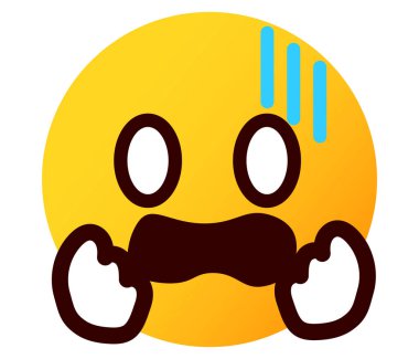 Şaşırmış emoji, ifade, yüz ifadesi çizimi