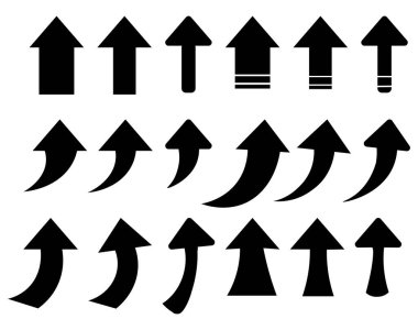 Basit ok simgesi seti _ Yükselen _ UP