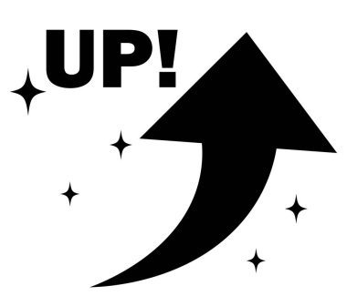 Basit ok simgesi seti _ Yükselen _ UP