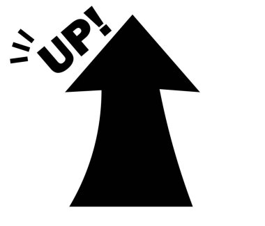 Basit ok simgesi seti _ Yükselen _ UP