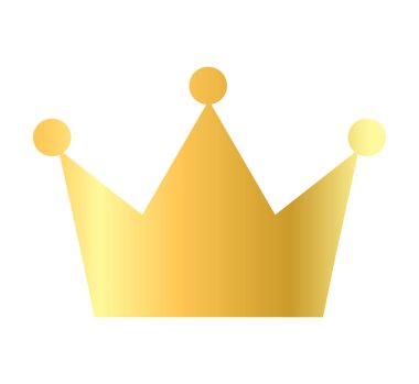 Işıldayan bir tacın basit bir simgesi, altın.