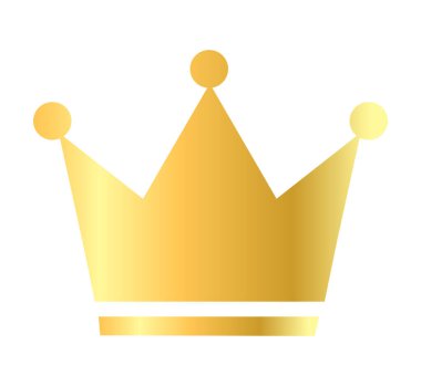 Işıldayan bir tacın basit bir simgesi, altın.