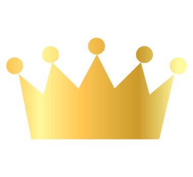 Işıldayan bir tacın basit bir simgesi, altın.