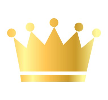 Işıldayan bir tacın basit bir simgesi, altın.