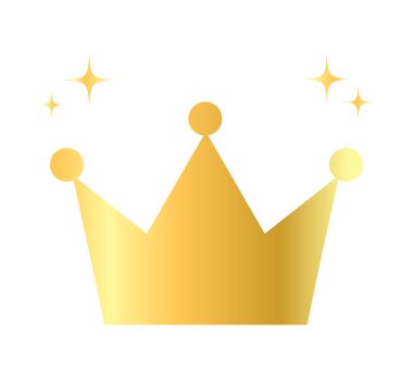 Işıldayan bir tacın basit bir simgesi, altın.