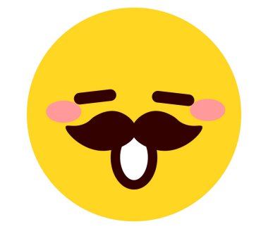Gülen sakallı beyefendi emojisi, yüz ifadesi çizimi.