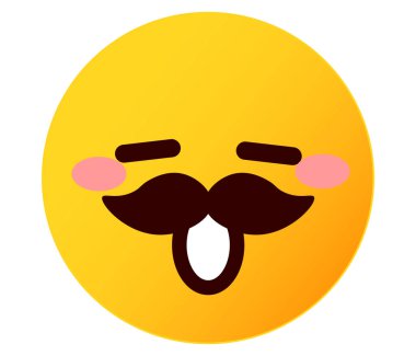 Gülen sakallı beyefendi emojisi, yüz ifadesi çizimi.