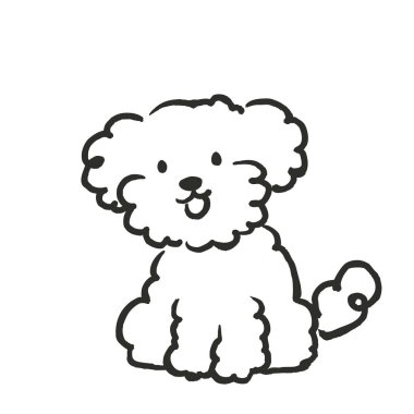 Şirin bir kanişin oturuşunun tasviri