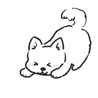 Kuyruğu havada, mutlu, kahverengi bir Shiba Inu resmi..