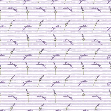 Lavanta desenli. Provence çiçekli arka plan. Tekstil, ambalaj, ev dekorasyonu için suluboya el çizimi