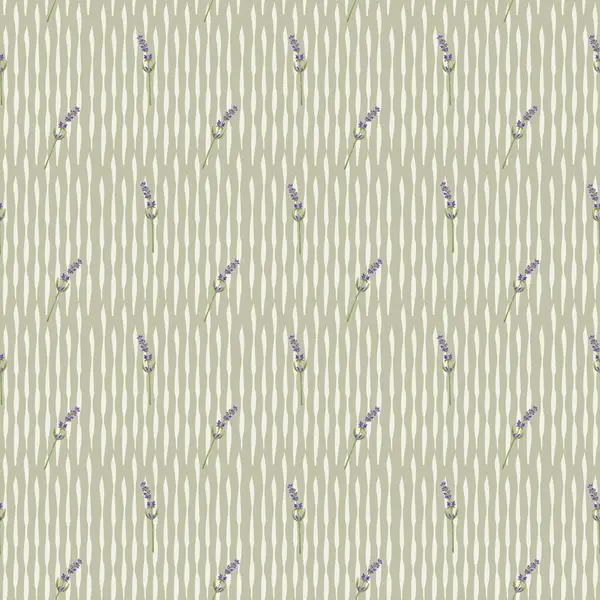 Çiçeksiz desenli lavanta ve kırsal dekorlu. Provence çiçekli arka plan. Tekstil, ambalaj, ev dekorasyonu için suluboya el çizimi
