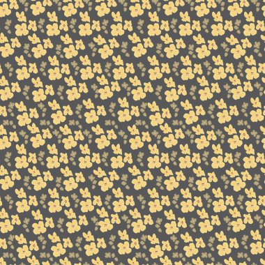 Sarı yaban çiçekleri ile çiçek desenli. Kırsal buketli geçmişe dönük. Pastel renklerle el çizimi botanik illüstrasyon.