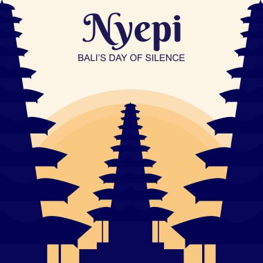 Mutlu Nyepi Günleri. Bali Sessizlik Günü ve Hindu Yeni Yıl Vekil İllüstrasyonu, Nyepi Günü ve Hari Raya Saka, Hindu Seremonisi