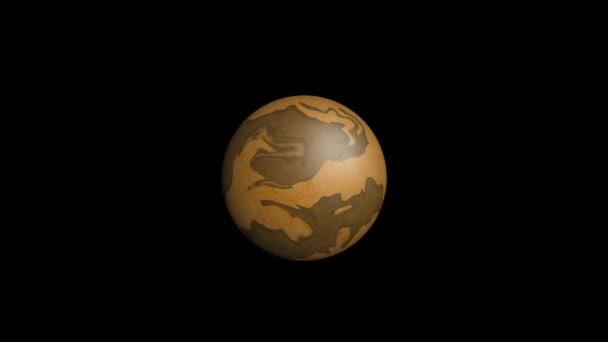 Animáció Forgó Absztrakt Bolygóról Térben Gyönyörű Ismeretlen Rejtélyes Bolygó Űrgalaxisban — Stock videók