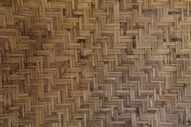 Eski dokuma bambu duvar, kırsal insanların evi. Geleneksel bambu ağ arka plan dokusu.