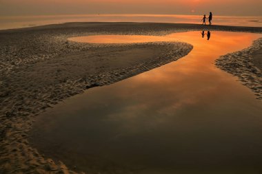 Gangasagar Adası 'nda gün batımı Batı Bengal Hindistan