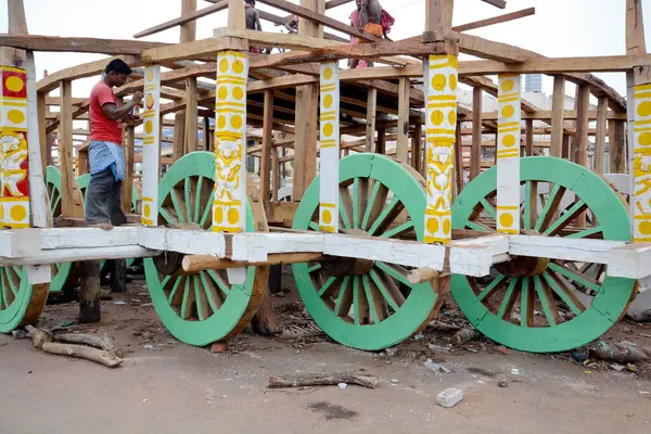 stock image Ratha making process at puri odisha india