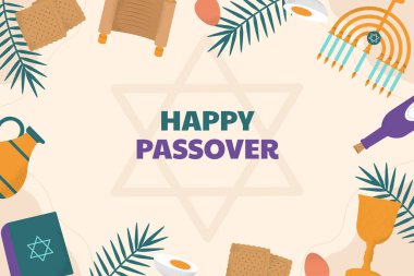 Vector hand drawn passover background. Happy Passover. Paasover seder. Judaism clipart