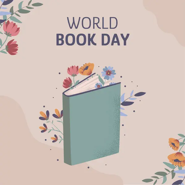 Hand Drawn Illustration World Book Day Celebration Copyrigth Day Wonderful — Stock Vector