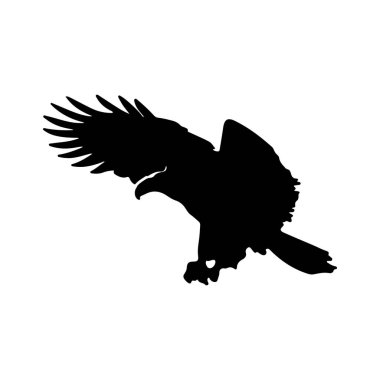 Eagle Commanding the Skies. A silhouette of an eagle vector illustration. clipart