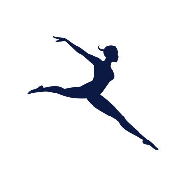 Elegant Gymnast Silhouette on Balance Beam - Artistic Gymnastics Pose clipart