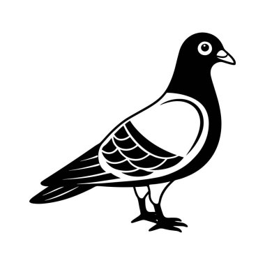 Silhouette of a Pigeon clipart