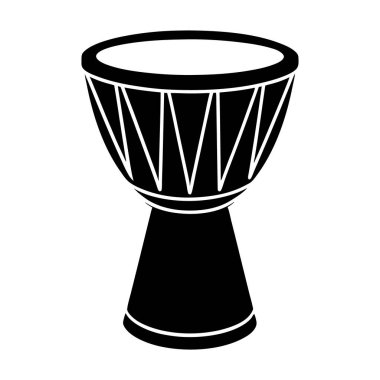 Silhouette of a djembe vector illustrator clipart