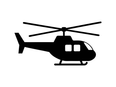 Helicopter Silhouette Icon Isolated on White background clipart