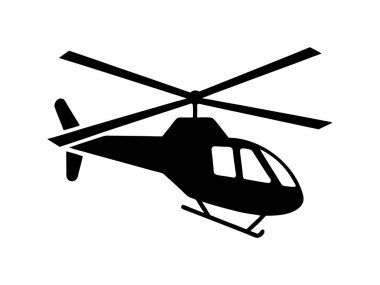 Helicopter Silhouette Icon Isolated on White background clipart