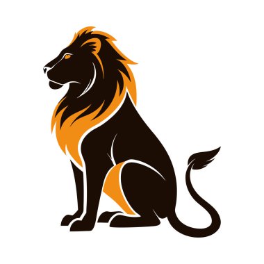 Minimalistic Lion Silhouette in Standing Pose. Bold Vector Design with Clean, Smooth Lines. clipart