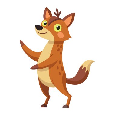 Cute Cartoon Illustration of a Wallaby clipart