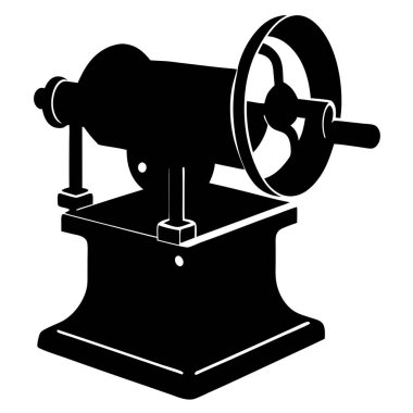 Silhouette of a Vintage Industrial Machine clipart