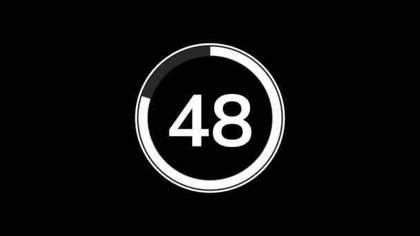 Sekunden Countdown Timer Animation Mit Einfacher Flacher Moderner Weißer Kreisanzeige — Stockvideo