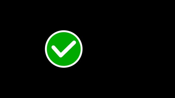 Hay Animación Icono Marca Verificación Verde Roja Simboliza Aprobación Rechazo — Vídeos de Stock