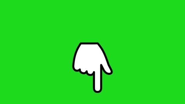 Animated Hand Cursor Pointing Hand Cursor Green Screen — Stock Video