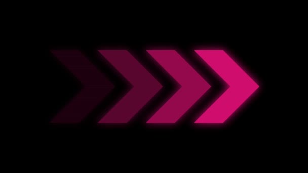 Pink Arrows Animation Black Background Presentations Directional Concepts Business Plans — Stock Video