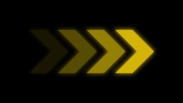 Animacja Żółtych Strzałek Czarnym Tle Prezentacji Koncepcji Kierunkowych Biznes Planów — Wideo stockowe