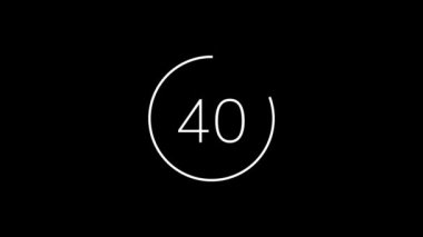 Siyah arkaplanda geri sayım zamanlayıcısı 50 saniye. Beyaz daire geri sayımı süreleri, geri sayım içeriği ve zaman kavramları için uygun.