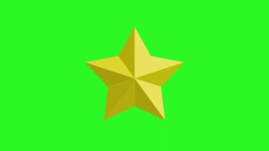 Ödüller, başarı, mükemmellik, sertifikalar, başarılar, ödüller, reytingler, rozetler, dekorasyon için uygun yeşil ekran üzerinde altın yıldız dönüş animasyonu