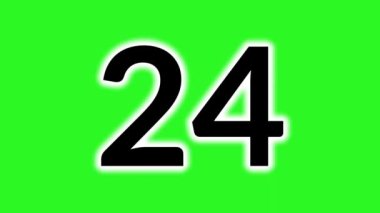 30 saniyelik geri sayım zamanı animasyon siyah numarası yeşil ekranda 30 saniyeden 0 saniyeye. Siyah rakamlı yeşil arkaplan