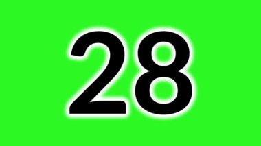 35 saniye geri sayım zamanlayıcı animasyon siyah numara yeşil ekranda 35 'ten 0' a kadar. Siyah rakamlı yeşil arkaplan