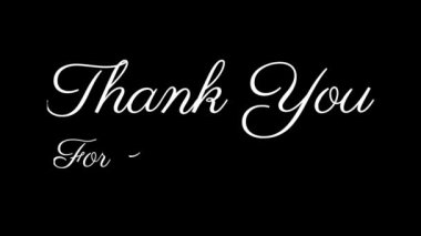 Sunumlar, sosyal medya paylaşımları, teşekkür notları ve siyah beyaz arka plandaki izleyicilere uygun metin animasyonunuz için teşekkür ederiz.