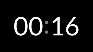 Zamanlayıcı, geri sayım, teknoloji, dijital saat ve sunumlar için mükemmel bir siyah arkaplan üzerinde 20 saniye geri sayım zamanlayıcısı