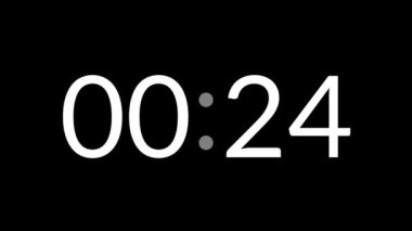 Zamanlayıcı, geri sayım, teknoloji, dijital saat ve sunumlar için mükemmel bir siyah arkaplan üzerinde 30 saniye geri sayım zamanlayıcısı