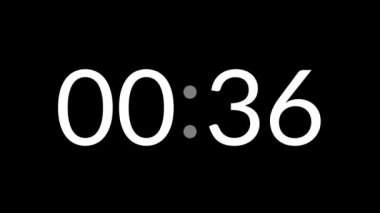 Zamanlayıcı, geri sayım, teknoloji, dijital saat ve sunumlar için mükemmel bir siyah arkaplan üzerinde 45 saniye geri sayım zamanlayıcısı